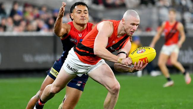 Nick Hind, playing for Essendon last year, will play for Darley in the Ballarat league this year. Photo by Josh Chadwick/AFL Photos/via Getty Images