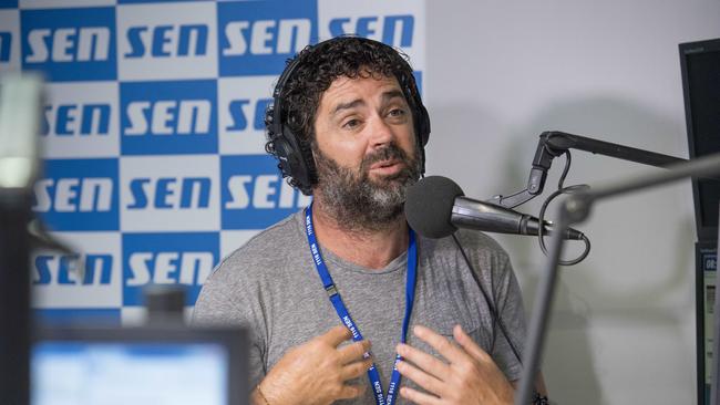 Garry Lyon back at work on SEN radio with Hamish Mclachlan. Picture: Jason Edwards