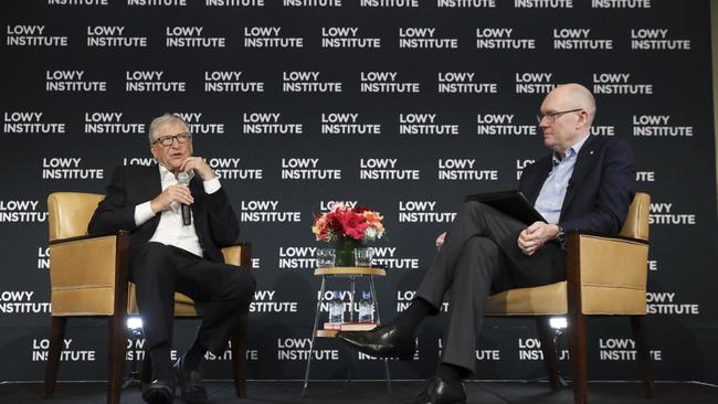 The philanthropist and co-founder of Microsoft at the Lowy Institute on Monday.