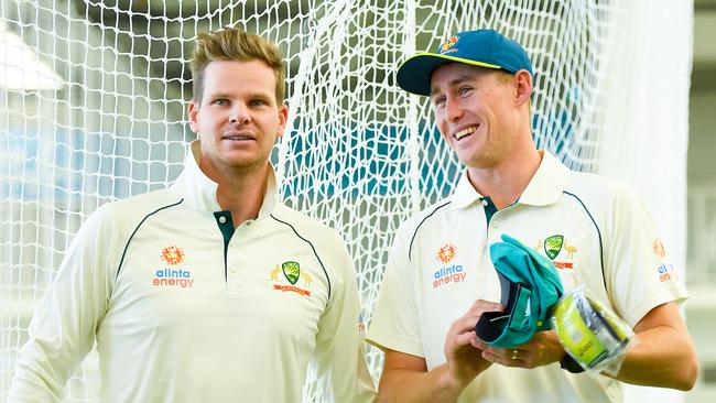 Kindred spirits: Steve Smith (left) and Marnus Labuschagne are cut from the same cloth. Picture: AAP