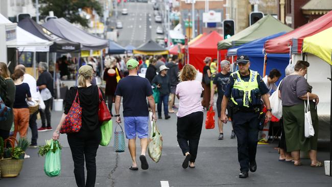 Hobart's Farmgate Market in Bathurst Street on Sunday.