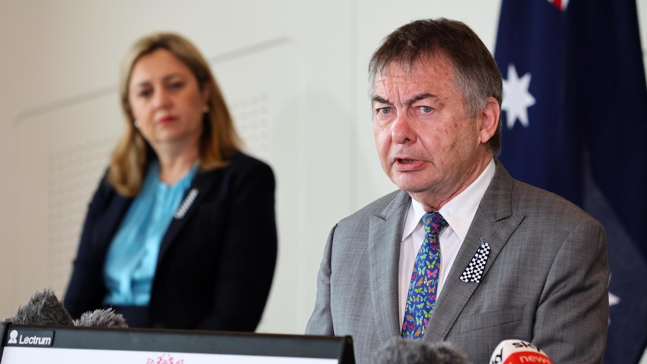 Commissioner Walter Sofronoff – pictured with Premier Annastacia Palaszczuk – exposed disturbing management at the state-run lab. Picture: NCA NewsWire/Tertius Pickard