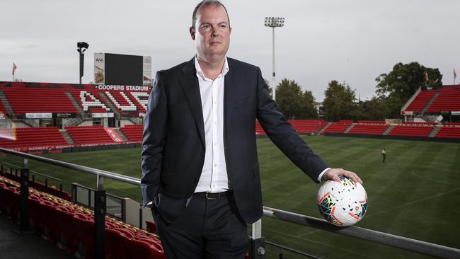 Adelaide United chairman Piet van der Pol negotiated coach Gertjan Verbeek’s early release from his Reds contract. Picture: Sarah Reed