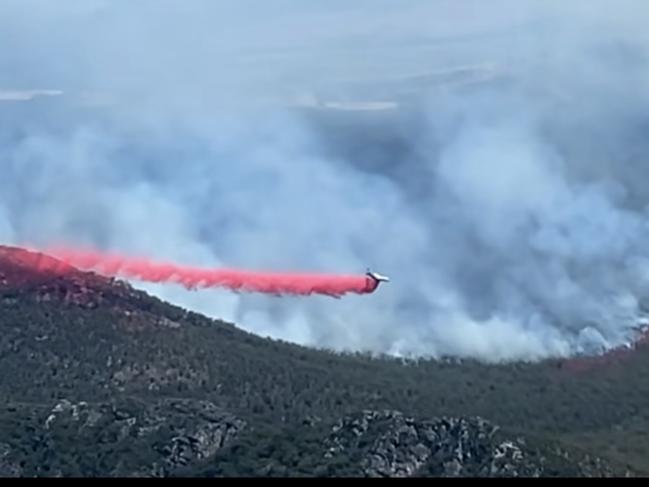 20/12/2024  Aerial footage of a fire burning in Grampins National Park. picture Vic Emergency / Facebook