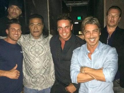 Ryan Watsford (centre) with John Ibrahim, ‘Tongan’ Sam, John Hopoate, Simon Main and friend. Picture: Facebook