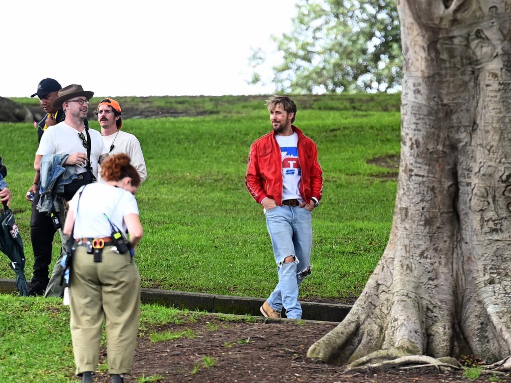 Ryan Gosling filming his new movie at the Rocks in Sydney. Picture: NCA NewsWire/Jeremy Piper