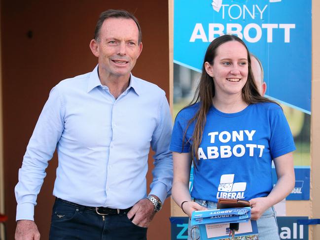 Former Warringah MP Tony Abbott campaigning at the federal election Picture: Tim Hunter.