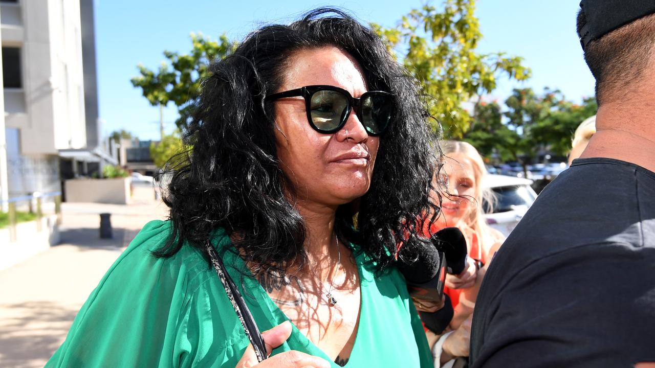 Uiatu ‘Joan’ Taufua, mother of Brisbane Broncos star Payne Haas, leaves the Magistrates Court in Southport. Picture: Dan Peled