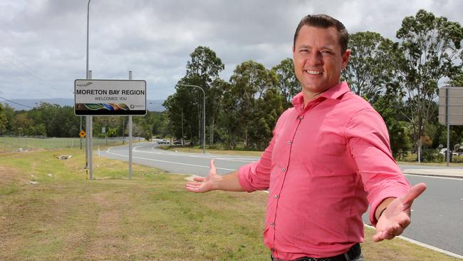 Councillor Adam Hain at Pumicestone Rd, Elimbah, near the Big Fish Tavern.