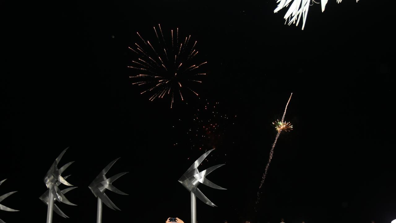 Fireworks ended the last night of Chinese New Year festivities in Cairns. Picture: Kate Stephenson