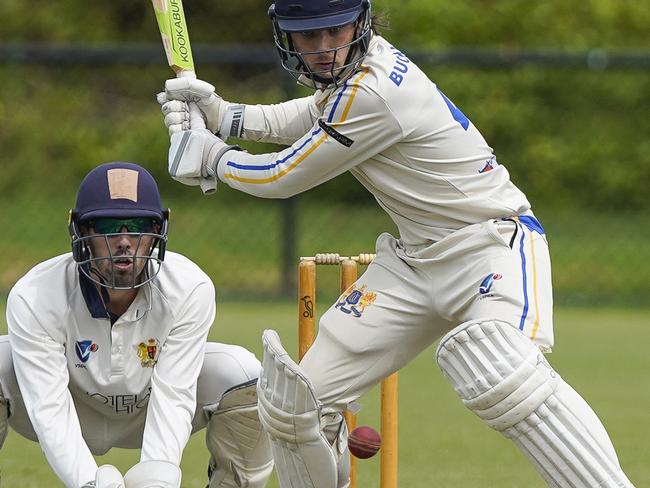 VSDCA prelim finals: Brighton v Ormond. Brighton keeper Robert Salerni and Tom Buchanan batting for Ormond. Picture: Valeriu Campan