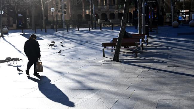 A near-empty Sydney CBD on Thursday. Picture: Jeremy Piper