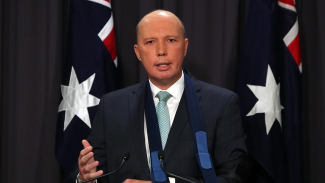 Peter Dutton and Marise Payne have accused China of economic espionage. Picture: Kym Smith.