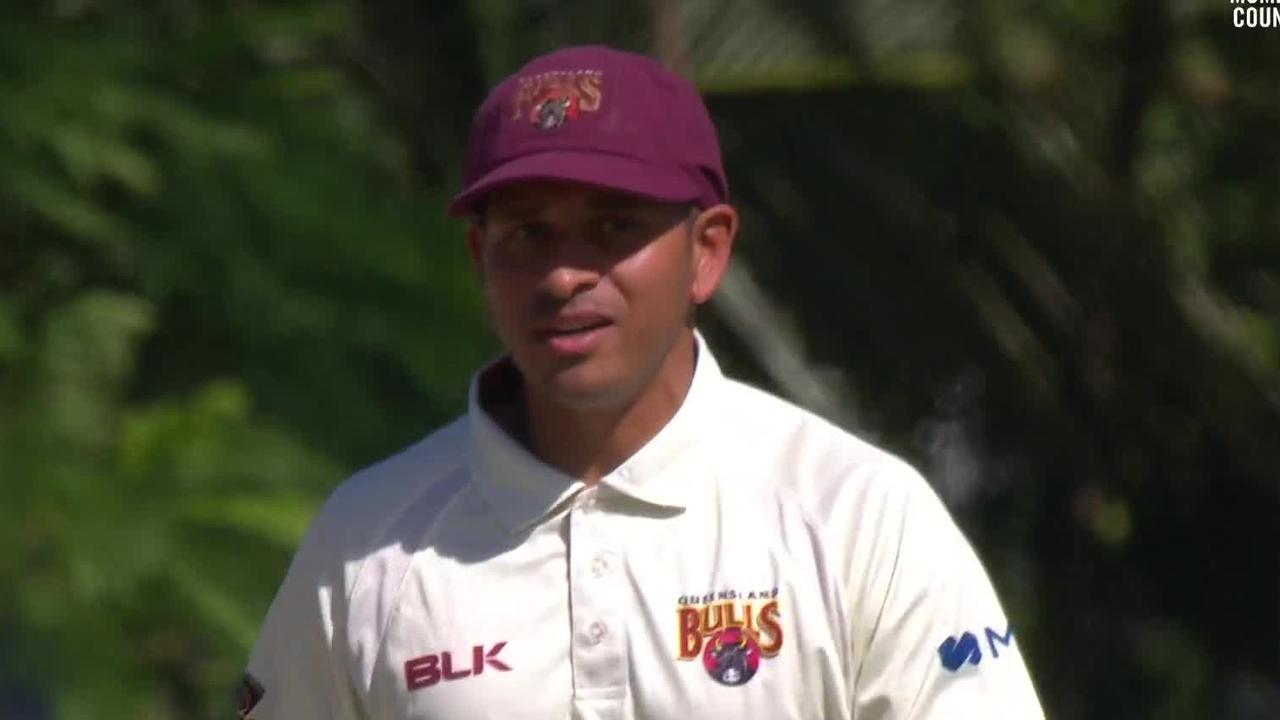 Usman Khawaja wasn’t happy after Queensland Bulls were controversially denied a wicket.