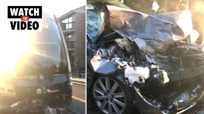 Car crashes into tram at Surry Hills