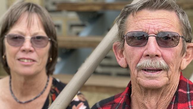 65-year-old Gympie man Steve Dawson (right) is dying of mesothelioma after he was exposed to asbestos as a teen. He and his wife, Sandra (left), have been taken care of after a lump sum compensation payout was used to buy a house and pay medical bills. But all that may be about to change. Photo: Shine Lawyers (contributed).