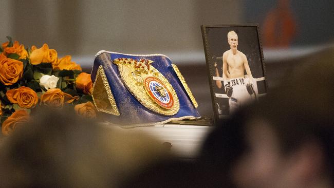 Hundreds gathered to remember Toowoomba boxer Braydon Smith who died days after a fight in March 2015.