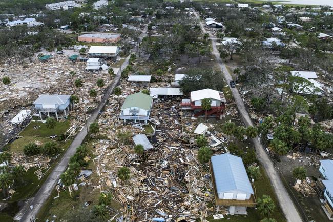 Homes in Horseshoe Beach, Florida, were badly damaged by the storm