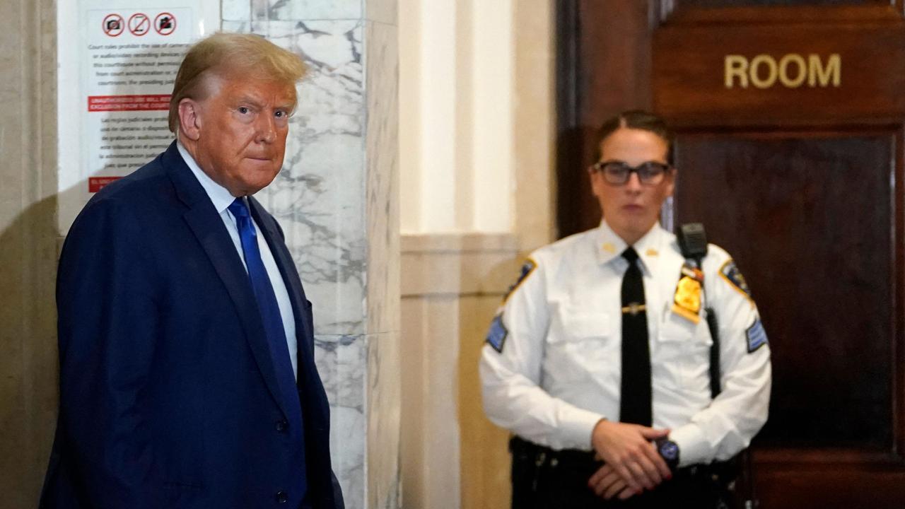 Former US President Donald Trump speaks to the press during a break in Trump's fraud trial in New York. Picture: AFP