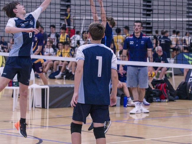 The Australian Volleyball Schools Cup is being played at the Gold Coast Sports and Leisure Centre in Carrara. Picture: Glenn Campbell