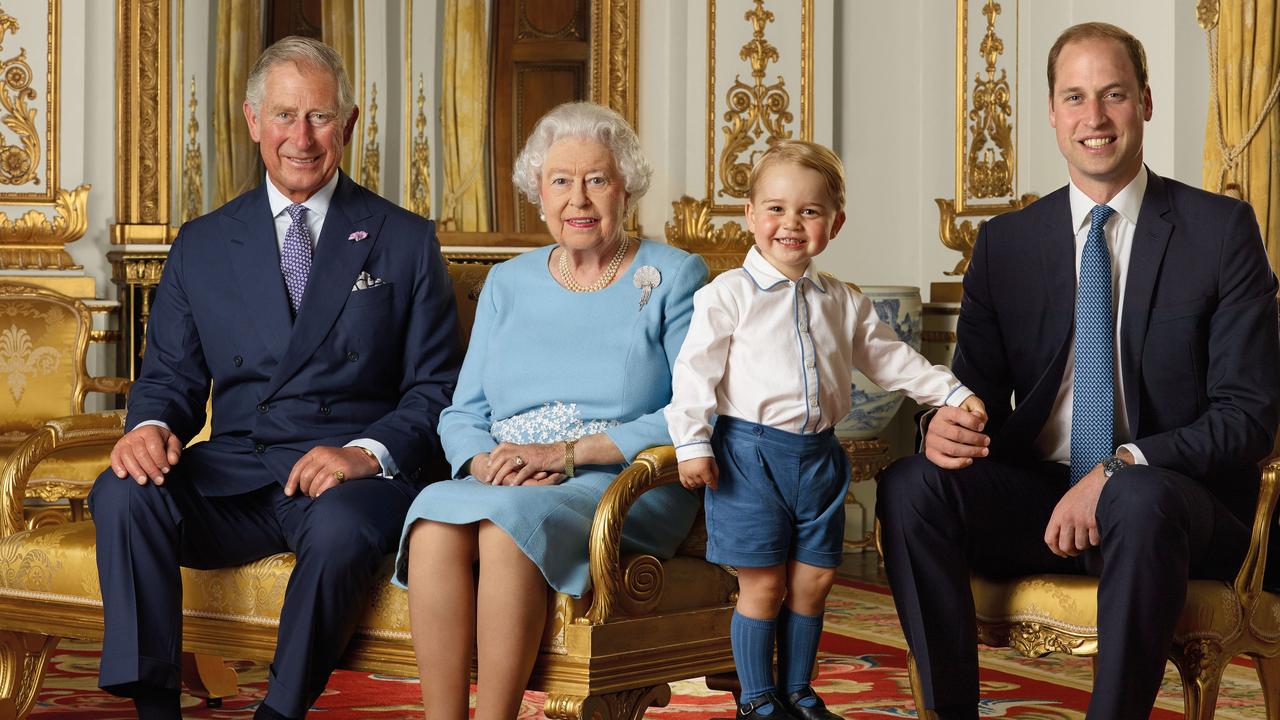 Prince Charles, Prince William and Prince George will all succeed the Queen. Picture: Getty Images