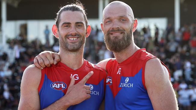 Melbournes twin towers Brodie Grundy and Max Gawn will be a formidable double act this year. Picture: Michael Klein