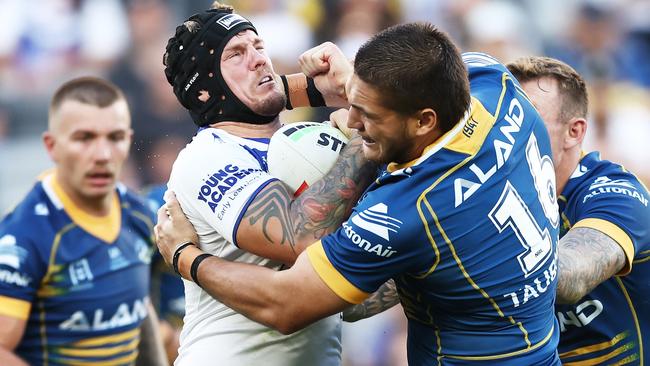 Ryan Sutton in action for the Bulldogs. Picture: Getty Images