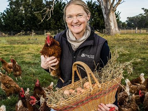 HOLD FOR SUNDAY HERALD SUN. Feature on Gippsland  regeneration after bushfires.  Deb Hahnemann, Forge Creek Free Range,. Picture: Nicole Cleary