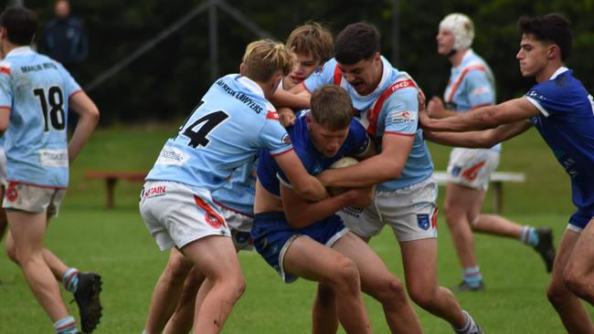 Jorge Tekis making a tackle for the Milton Ulladulla Bulldogs U18s. Picture: Supplied