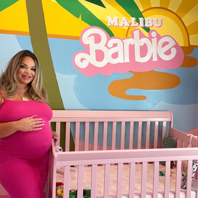 The social media star gave fans a tour inside Malibu’s very pink nursery on Sunday. Picture: Instagram/TrishaPaytas