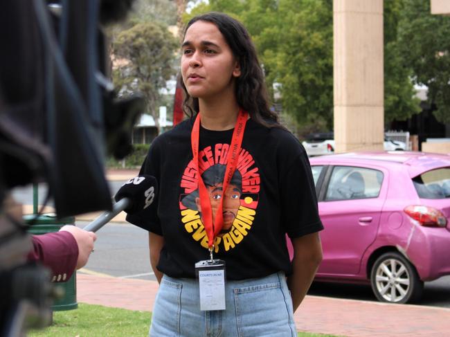 Kumanjayi Walker’s cousin Samara Fernandez-Brown says Zach Rolfe’s refusal to testify is ‘a cop out’. Picture: Jason Walls