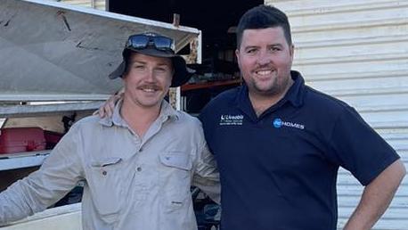 Ben Taylor (left) with JRZ Homes director Jesse Zielke (right) after completing his apprenticeship in June, 2023. Now Ben has been voted Bundaberg’s favourite carpenter of 2023.