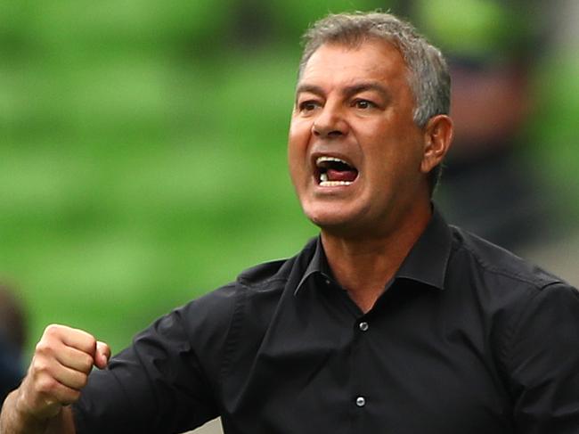 MELBOURNE, AUSTRALIA - JANUARY 30: Western United coach Mark Rudan reacts during the A-League match between Western United and the Melbourne Victory at AAMI Park, on January 30, 2021, in Melbourne, Australia. (Photo by Robert Cianflone/Getty Images)