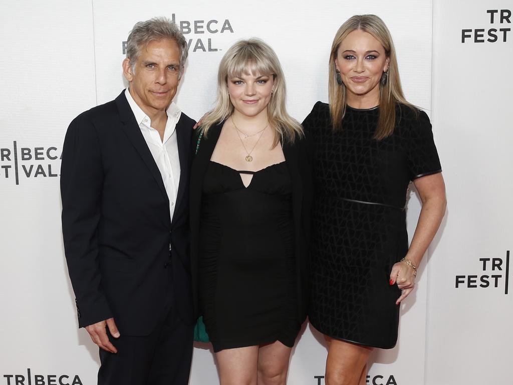 Ben Stiller, Ella Stiller and Christine Taylor at the 2023 Tribeca Film Festival. Picture: Rob Kim/Getty Images