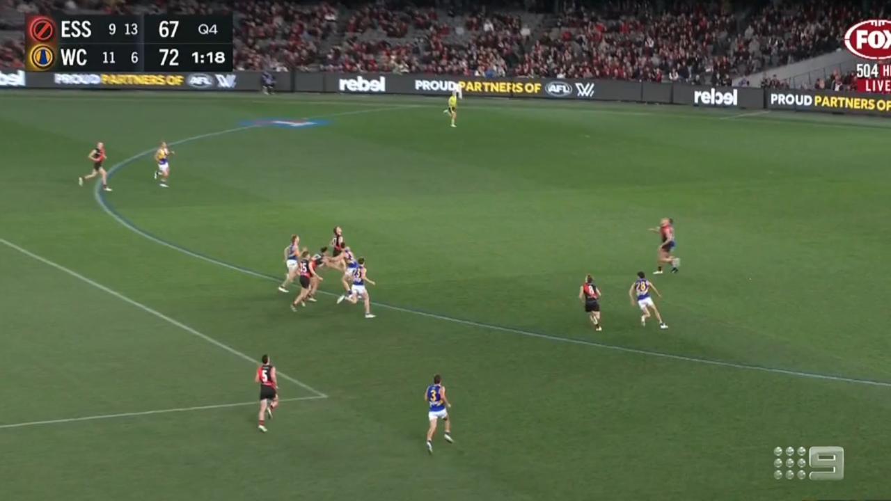 Kane Cornes called out West Coast for being man on man. Photo: Twitter via Channel 9, Fox Footy.