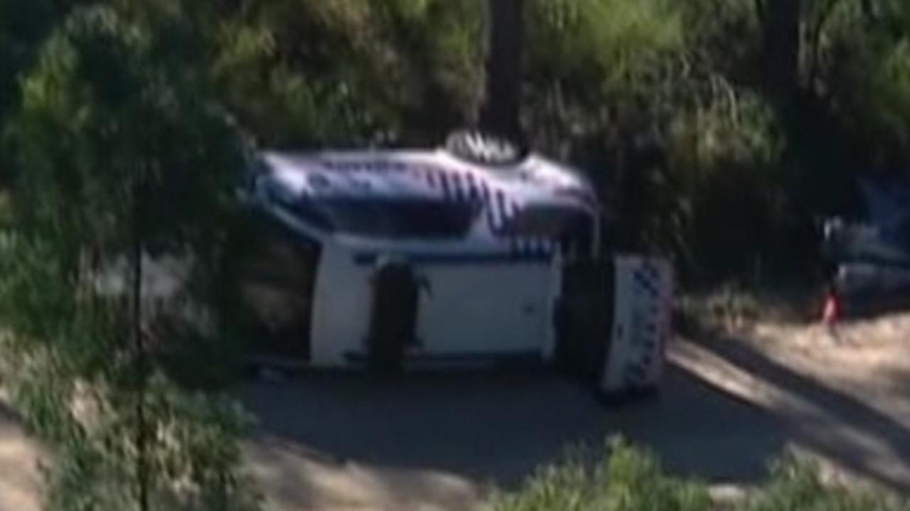 The car that Brett Forte and Cath Nielsen were travelling in. Picture: Channel 7