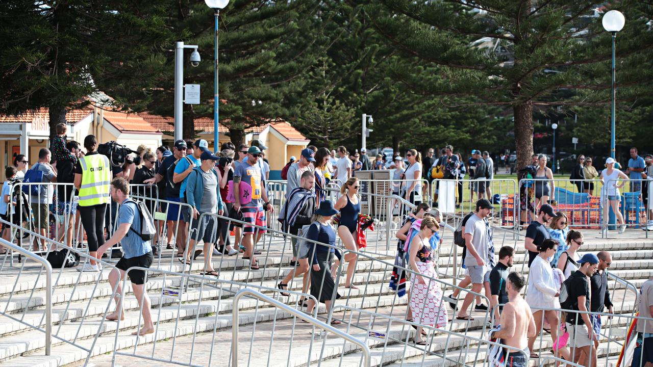 Coogee was packed this morning, despite best efforts from the local council. Picture: Adam Yip