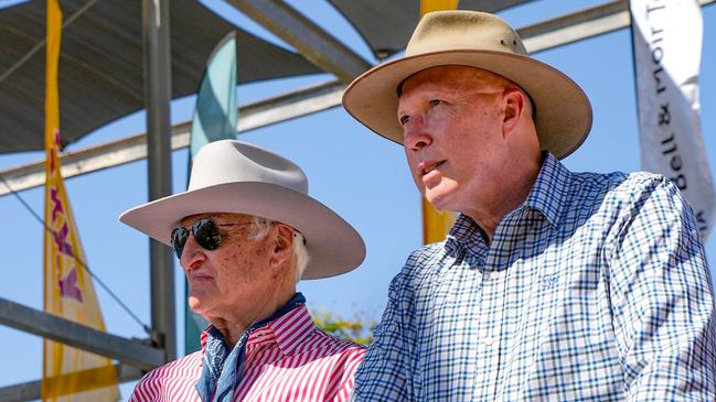 Kennedy MP Bob Katter and Opposition Leader Peter Dutton at the Mount Isa Rodeo.Picture - Facebook