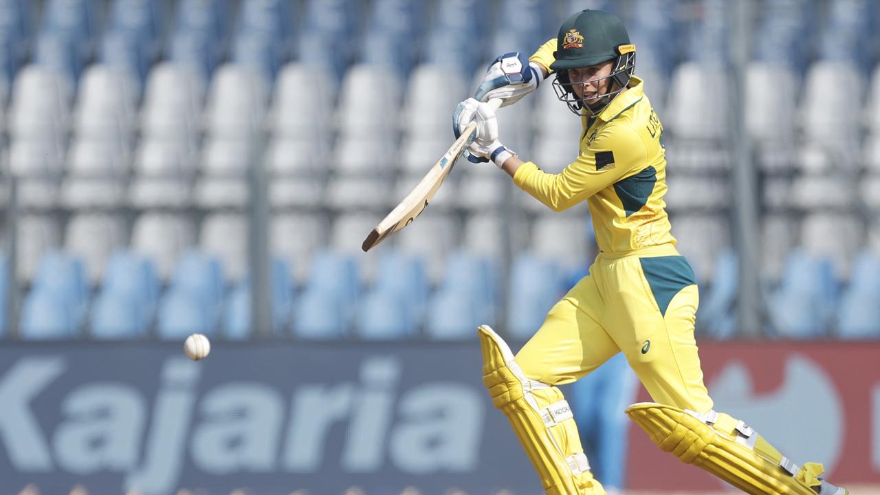 Phoebe Litchfield top scored for Australia. (Photo by Pankaj Nangia/Getty Images)