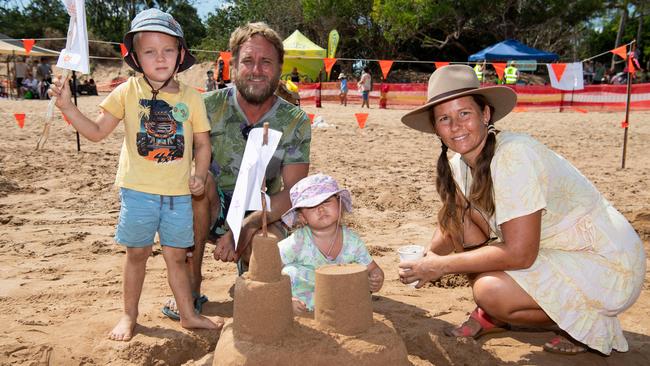 Bowen-Sant family at the Darwin Beer Can Regatta at Mindil Beach, 2024. Picture: Pema Tamang Pakhrin