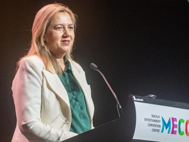 Premier Annastacia Palaszczuk addresses the Labor state conference in Mackay on Saturday. Picture: Michaela Harlow