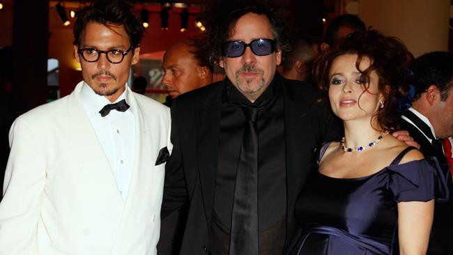 Johnny Depp, Tim Burton and Helena Bonham Carter. Photo by Getty. 