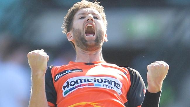 Andrew Tye grabbed a hat-trick as the Scorchers won easily.