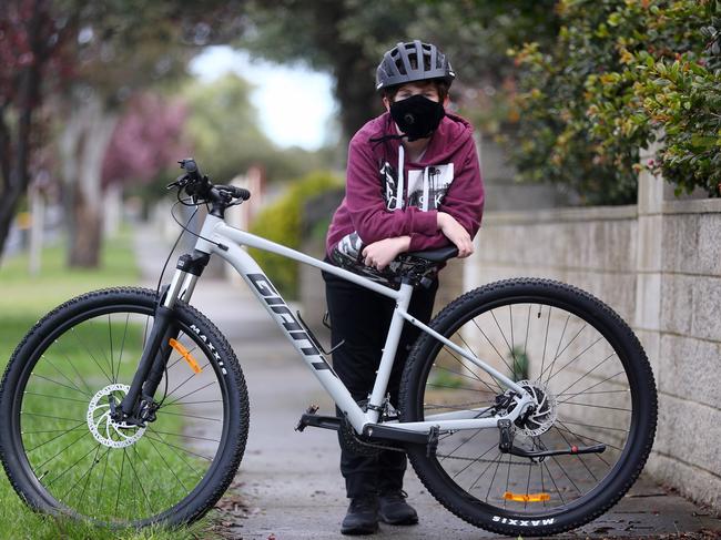 Thirteen year old Jamie was the victim of a hit and run on his bike in Leopold a couple of weeks ago. A few community groups and businesses have banded together to buy him a new bike and all the gear.  picture: Glenn Ferguson