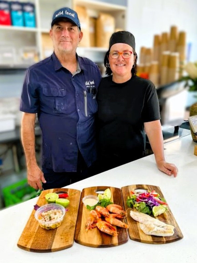 Wild Local seafood supplier and gourmet fish-and-chip restaurant owners Bec and Dom Zaghini. Picture: Cameron Bates