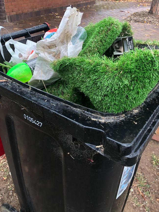 The couple was heartbroken to discover their son’s grave had been ripped up and thrown in a bin.