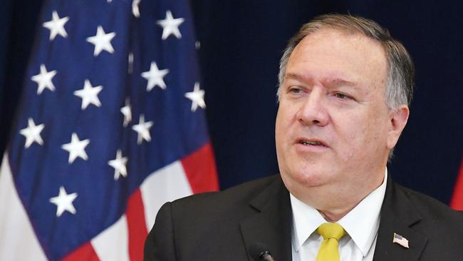 Mike Pompeo has never concealed his ambitions for higher office, with a recent speech in Iowa laced with hints that he has his eyes on a bigger prize. Picture: AFP