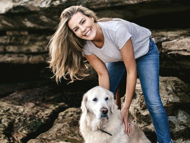 New Bondi vet, Dr Kate Adams with her Golden Retriever Ben. Picture: Supplied