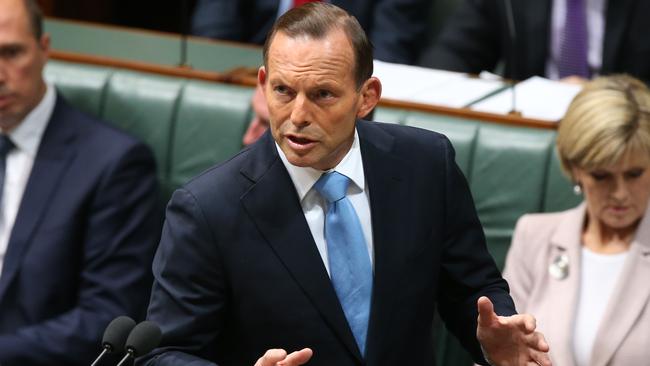 PM Tony Abbott in Question Time in the House of Representatives Chamber, Parliament House in Canberra.