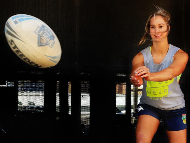 Rugby League player Kezie Apps is back playing after her terrible injury. Picture: Mark Evans